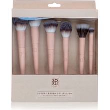 Sosu Cosmetics Luxury Brush P01 štetec na púder P02 štetec na bronzer P03 štetec na make-up P04 štetec na detaily P05 stredný štetec na tekuté krémové a púdrové produkty 5 ks