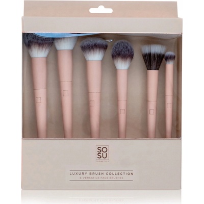 Sosu Cosmetics Luxury Brush P01 štetec na púder P02 štetec na bronzer P03 štetec na make-up P04 štetec na detaily P05 stredný štetec na tekuté krémové a púdrové produkty 5 ks