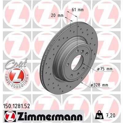 Brzdový kotúč ZIMMERMANN 150.1281.52 (150128152)