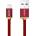 PlusUs LifeStar Handcrafted Lightning Cable - ръчно изработен сертифициран Lightning кабел за iPhone, iPad и iPod (25см. ) (червен-жълт)