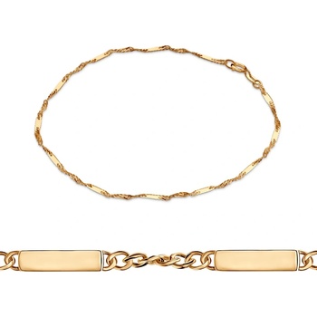 SAVICKI Гривна Savicki 2.1 мм: 585 злато, Плочка от singapur