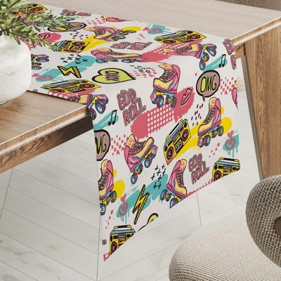 Biante bavlna běhoun Sandra SA-604 Růžový retro styl 20x140 cm