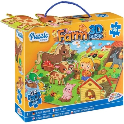 Grafix Детски 3D пъзел Grafix от 55 части - Ферма (400040)