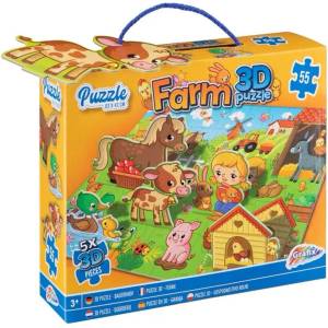 Grafix Детски 3D пъзел Grafix от 55 части - Ферма (400040) - ozone