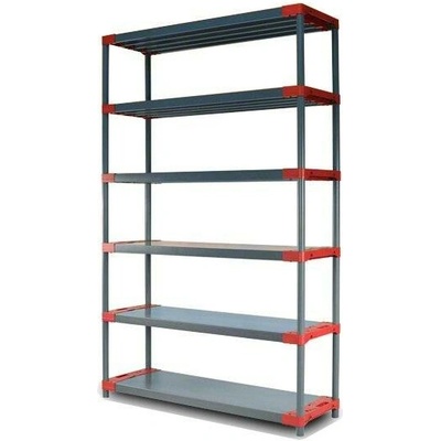 Tvujregal Regál plastový JUPITER-6 222x150x46 PVC červený/zelený Povrchová úprava: Červená