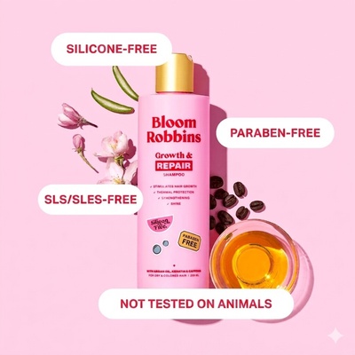 Bloom Robbins Growth & Repair Shampoo na regeneráciu pre farbené a poškodené vlasy s keratínom 250 ml