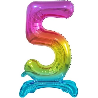 GoDan Fóliové číslo 5 stojící duhové 74 cm