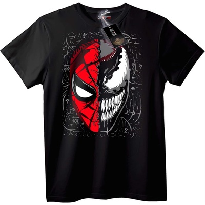 NOONEBRAND Тениска Spider-Man & Venom разделени лица - S, White