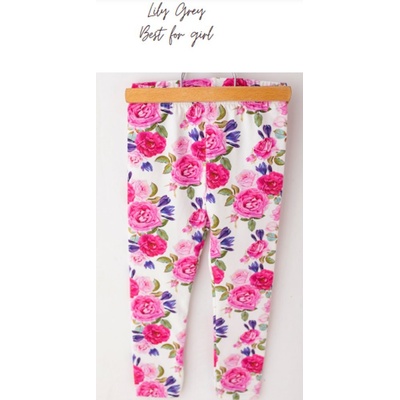 Lily Grey legíny Pink flowers