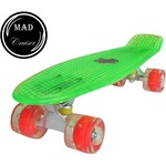 Sportmann зелен скейтборд Penny Mad Cruiser Full LED с лагери ABEC 7