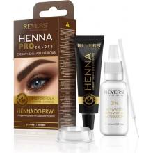 Revers Henna farba na obočie krémová tmavá hnedá 15 ml + 15 ml