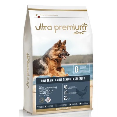 Ultra Premium Direct Adult large breeds - суха храна за пораснали кучета от едри породи, с ниско съдържание на зърно, 45% месо и месни съставки, пилешко месо, 12 кг, Франция LG1205