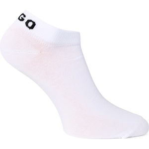 Hugo Дамски чорапи Hugo Womens HUGO 3 Pack Cotton Ankle Socks with Logo Detail - White