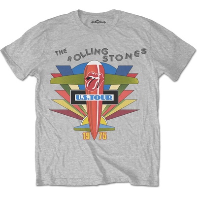 Rolling Stones tričko Retro US Tour 1975 šedá