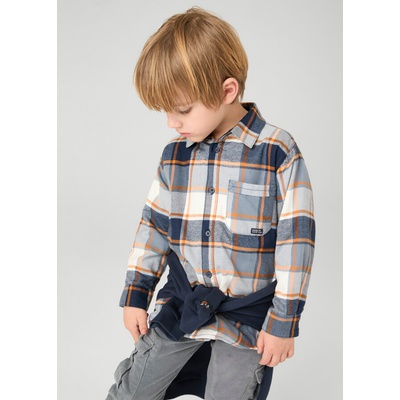 Mayoral košile s dlouhým rukávem podšitá kostka modrá – Zboží Dáma