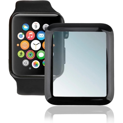 4smarts Калено стъклено защитно покритие с извити ръбове за дисплея на Apple Watch 42мм - 4smarts Second Glass Curved Colour Frame (черен-прозрачен) (4S493319)