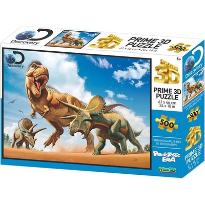 Prime 3D - Puzzle T-Rex vs. Triceratops 3D - 500 piese