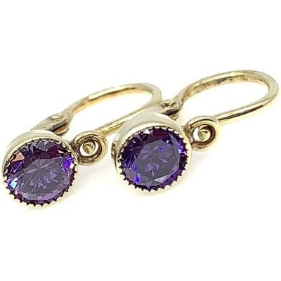 Jan Kos jewellery zlaté náušnice s fialovým kamenem 59614066