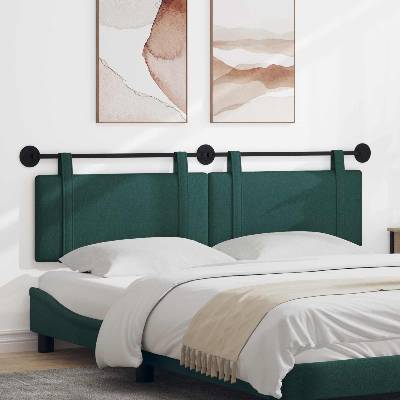 vidaXL Висяща табла Едноцветен Тъмен зелен 170 x 55 x 5 см текстил (42031471)