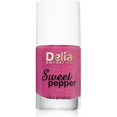 Delia Cosmetics Sweet Pepper Black Particles лак за нокти цвят 08 Berry 11ml