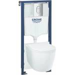 GROHE Bau Ceramic Rimless бял комплект за окачване на тоалетна чиния с капак, капак и скрито казанче (103849SH00)
