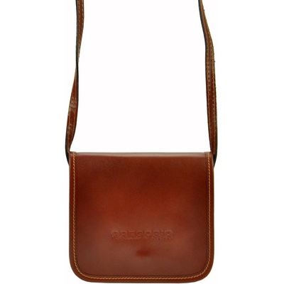 Gregorio malá kožená crossbody kabelka 109 hnědá