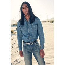 Wrangler Western pánska rifľová košel'a Seafoam Surf 112357194 modrá