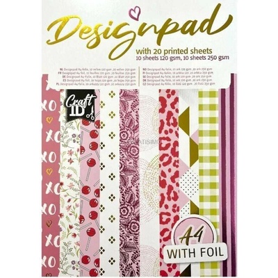 Sada vzorovaných papierov "Designpad" ružová A4, 20 listov