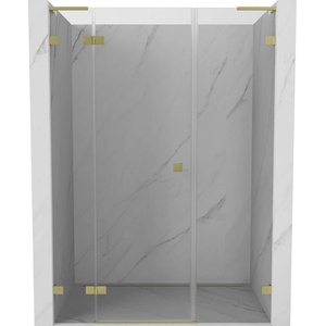 Mexen Lunar L Душ врати лява, 130 см, прозрачен, златни четка - 834SL-130-050-55-00-L (834SL-130-050-55-00-L)