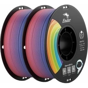 Creality gradient PLA filament 1.75mm, rainbow Ender PLA+ 2kg spool, dimensional accuracy ±0.02mm - ideal for 3D printer K1 K2 Ender Hi - 3301010704