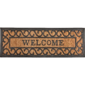 ESSCHERT DESIGN BEST FOR BOOTS s kokosovým vláknem a nápisem Welcome černá s přírodní 75 x 25 cm