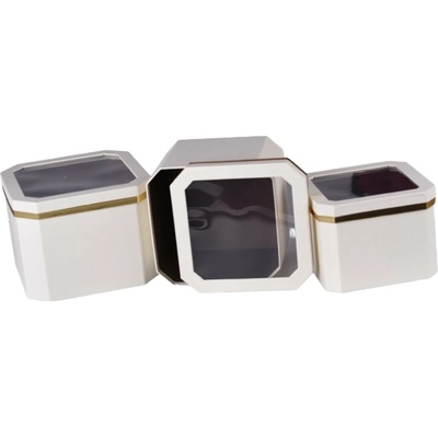 Dárková krabička set 3ks 190x140x190/210x160x210/240x180x240mm bílá