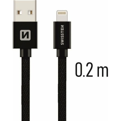 Swissten 71523101 USB - Lightning, 0,2m, černý