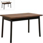 TopMebel Разтегателна маса Jemmy TopMebel от меламин в орех - черен цвят 120/153x75x77cm