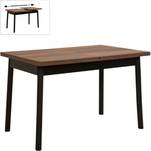 TopMebel Разтегателна маса Jemmy TopMebel от меламин в орех - черен цвят 120/153x75x77cm