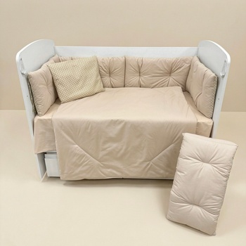 Бебешки спален комплект Двулицев Капучино Дюс/Точки