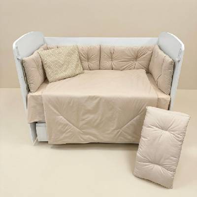 Бебешки спален комплект Двулицев Капучино Дюс/Точки