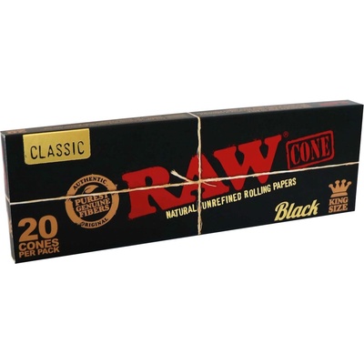 RAW black cone predrolované cigaretové dutinky 20 ks
