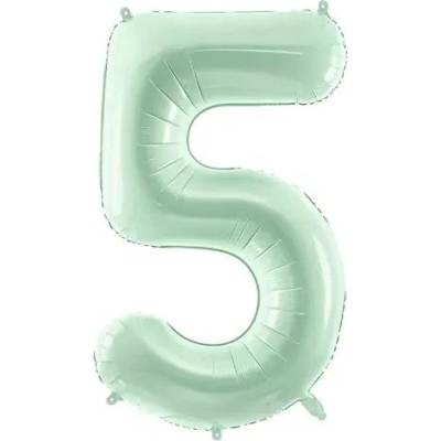 Party Deco Фолиев Балон Цифра, Светло Зелено - 72 см - 5 (fb230g-5-012)