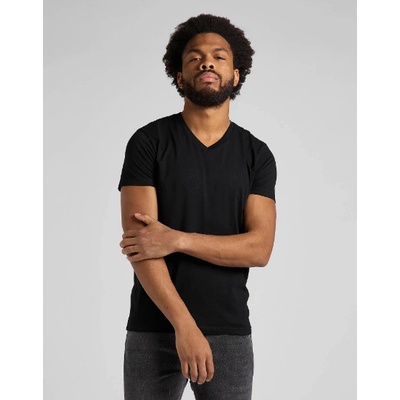 Lee pánske tričko Twin Pack V Neck black white