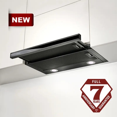 Faber OPTIGLASS COMFORT A60 BK, Телескопичен аспиратор за вграждане, 618 m3/h, черен (OPTIGLASS COMFORT A60 BK)