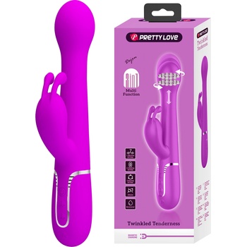 Pretty Love Dejon Twinkled Tenderness 3in1 Thrusting & Rotating Rabbit Vibrator Pink