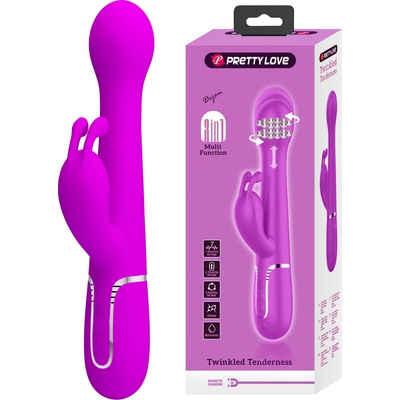 Pretty Love Dejon Twinkled Tenderness 3in1 Thrusting & Rotating Rabbit Vibrator Pink