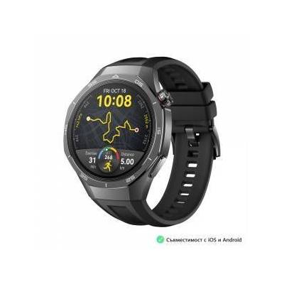 Часовник Huawei Watch GT5 Pro Vili-B29F, 1.43", Amoled, 466x466, PPI 326, BT5.2, BLE/BR/EDR, 524mAh, 40-meter free diving, HUAWEI TruSense System, ECG analysis, Battery life up to 14 days, Compatible with iOS and Android devices, Black Fluoroelastomer