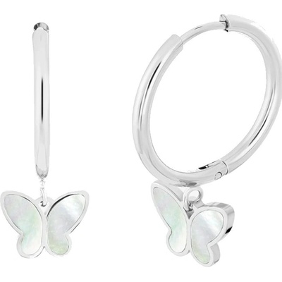 Preciosa Perleťové náušnice Motýliky Mother of Pearl Butterfly 7493 01