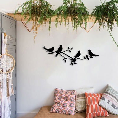 Decono Метална Декорация Птици на Клонка