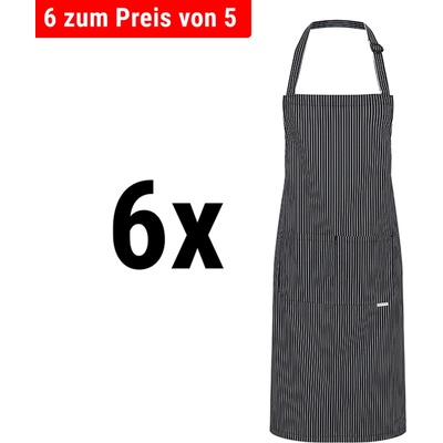 G.Gastro 6 Kusů Karlowsky Zástěra s laclem Carlo černá D9785837