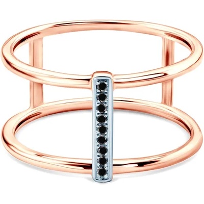 SAVICKI Пръстен Savicki: розово злато. черни диаманти