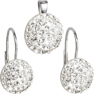 Pavona Sada šperků s krystaly Swarovski náušnice a přívěsek bílé kulaté 39086.1