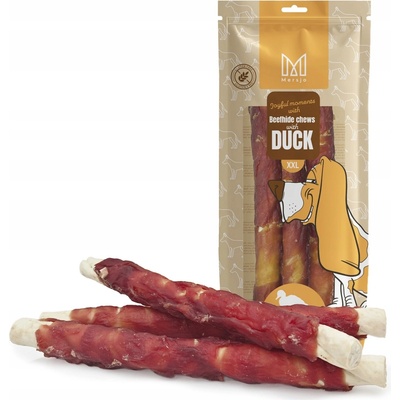 POCHÚŤKA PRE PSA Hryzátko z hovädzej kože s prsníkom z kačacieho mäsa Mersjo 500 g